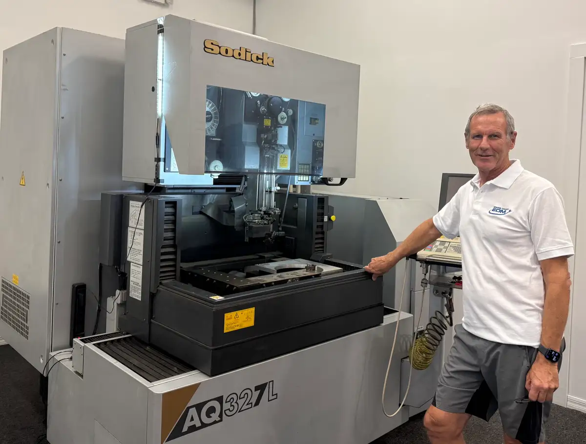 Jeff Lammers, Engineering & Quality, at the machines at Space Coast EDM